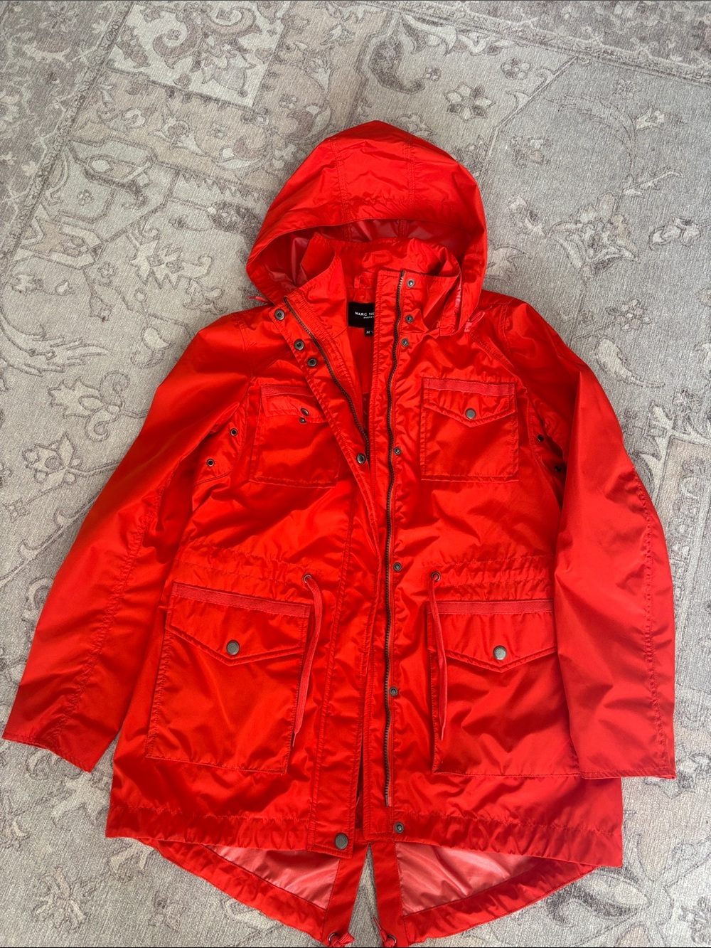Women’s Orange Hooded Marc Jacobs Rain Jacket